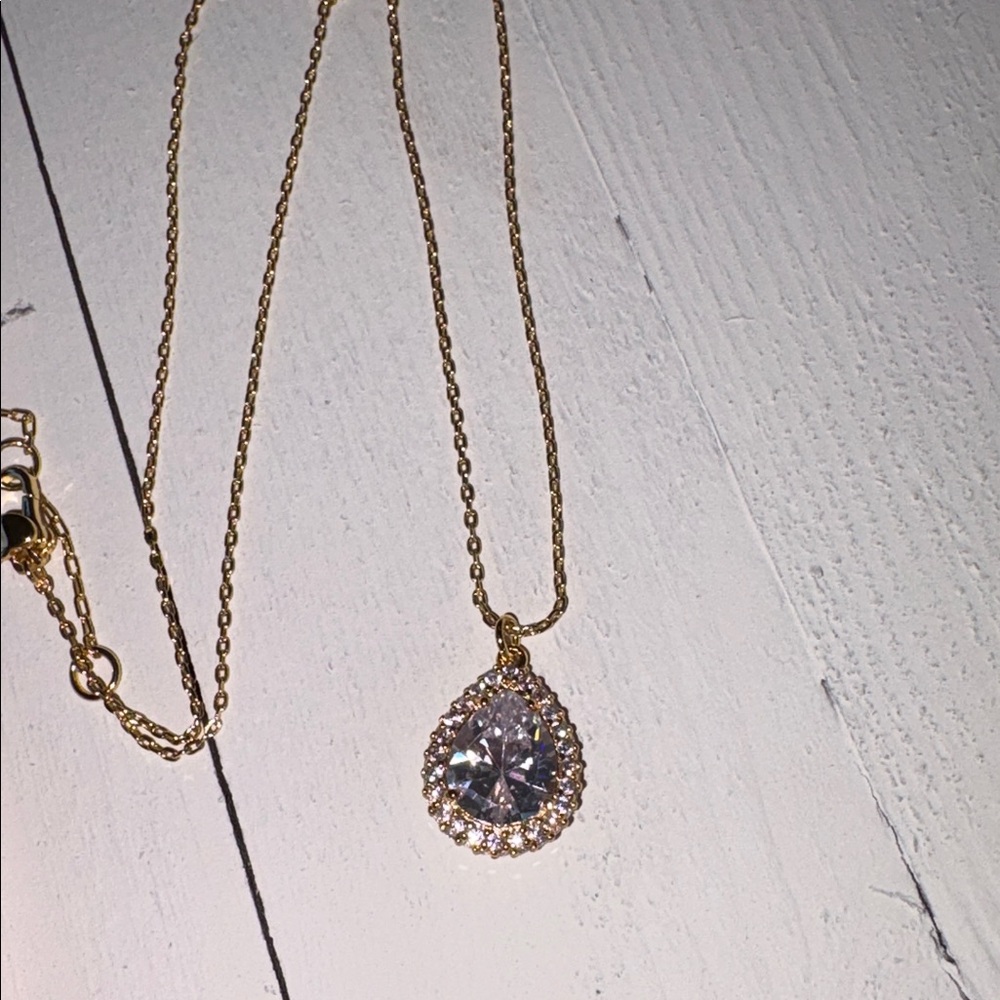 Kate Spade brilliant statement pave halo necklace in Gold nwt - Picture 3 of 7